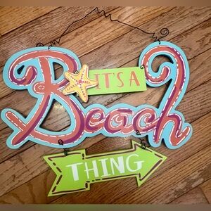 Colorful Beach Wall Sign Hanger 14x10